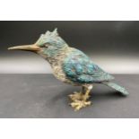 A Bergman cold plated bronze model of a Kingfisher with impressed Bergman stamp. 13cm h.Condition