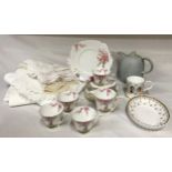 Selection of ceramics to include: Standard china 'Spring Time' cake plate 26cm d, milk jug, six x