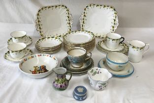 A selection of 20thC ceramics to include a Shelly China Cairo part tea set of 2 x plates 25cms d,
