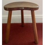 A Robert 'Mouseman' Thompson cow stool, purchased 1977. 45 h x 36 w x 30cm w.Condition ReportGood