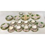 A Minton Cockatrice part tea service to include 2 x plates 22cms d, 1 x side plate 19.5cms d, 6 x s