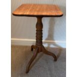 A 19thC tip top table. 40 x 43 x 68cm h on tripod base and turned stem.Condition ReportCrack to