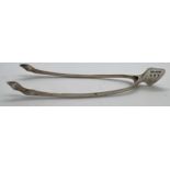 Scottish provincial silver wishbone sugar tongs, maker William Robb Ballater Edinburgh 1925. 10cm