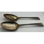Pair of George III silver tablespoons London 1796 by I.B. Weight 130gms.