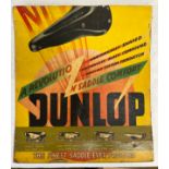 A Dunlop advertising saddle sign. 'The Finest Saddle Ever Produced' on cardboard. 42 x 38cm.
