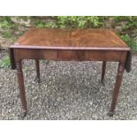 A 19thC mahogany sofa table. 125 x 61cm with leaves open.