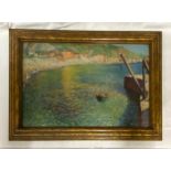 Coloured photograph print (Lamorna Cove) by Laura Knight, framed and glazed 40cms x 64cms (print