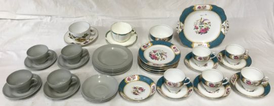 A selection of ceramics to include a 'Ye Old English' Grosvenor China part tea set 1 x cake plate, 6