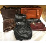 Leather bags selection, Boscha brown holdall, brown handbag, black holdall, black satchel type