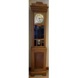 Oak longcase clock 193cms h x 42cms wCondition ReportGood condition