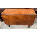 A 19thC mahogany drop leaf table. 97 w x 123cm l approx x 72cm h.Condition ReportWatermarks to