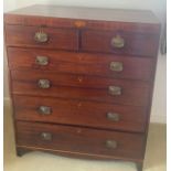 A 19thC chest of drawers, two short over 4 long drawers. 101 w x 52 d x 117cm h.Condition ReportSome