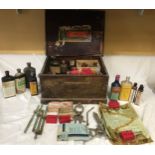 Osmond & Sons of Grimsby, Lincolnshire Stock Keepers medicine chest pine box and contents of