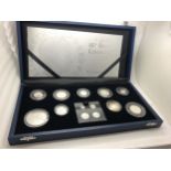 The 2006 Silver Proof Queens 80th Birthday Collection, 1p to £5 with Maundy money. In Original
