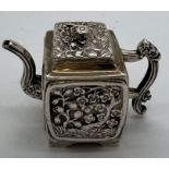 Miniature Victorian silver teapot, Birmingham 1848, maker Yapp & Woodward. 4cm h. 31gm.Condition