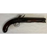 A 19thC flintlock pistol by Ryan & Son London. Walnut stock. 36cm l.Condition ReportCrack to wood