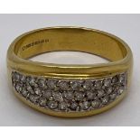 An 18ct yellow gold ring set with diamonds, size U, weight 7.2gm.Condition ReportGood condition.