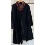 Vintage curly lamb coat with fur collar, labelled size 18.Condition ReportGood condition.