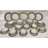 Wood and Sons earthenware Saracen pattern part dinner set comprising 8 x soup tureens and stands,