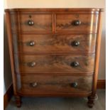 Victorian mahogany chest of drawers, 2 short over 3 long drawers.Condition ReportSlight split to