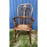 A 20thC Windsor chair. 107cm h.Condition ReportGlued repairs to spindles, some loose. Chair with