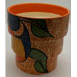 Clarice Cliff Cafe au lait Summer stepped vase, 9cm h.Condition ReportThree chips to top.