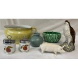 Collection of ceramics to include a Beswick pig, Osprey ceramic Beswick Beneagles whisky bottle