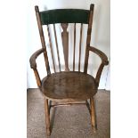 A small stick back armchair. 87 h x 50 w x 35cm d.