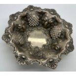 Pierced silver dish 16cm d, weight 96gm. Birmingham 1898 maker Deakin & Francis.Condition ReportGood