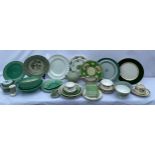 A quantity of 20thC Copeland Spode to include various patterns; 'Flemish Green', 'Royal Jade', '