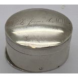 Birmingham silver nutmeg grater initialled to top W L from A.M.W 1797, maker probably Joseph Taylor.