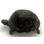 Silver tortoise match holder/ striker with tortoiseshell top 8cm l. London 1887, maker Walter