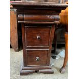 A modern mahogany 3 drawer bedside cabinet. 46 d x 38 w x 67cm h.Condition ReportScratches to top.