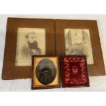 Two 19thC photograph frames with contemporary photographs.Condition ReportSmall one hinge a/f.