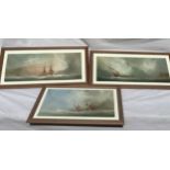 P.J. Wintrip RA three oils on board of nautical theme signed lower left.Condition ReportAll frames