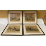 Four Hunting Prints "Moving Accidents by Floor and Field". Titles include "Afloat", "Aground", "