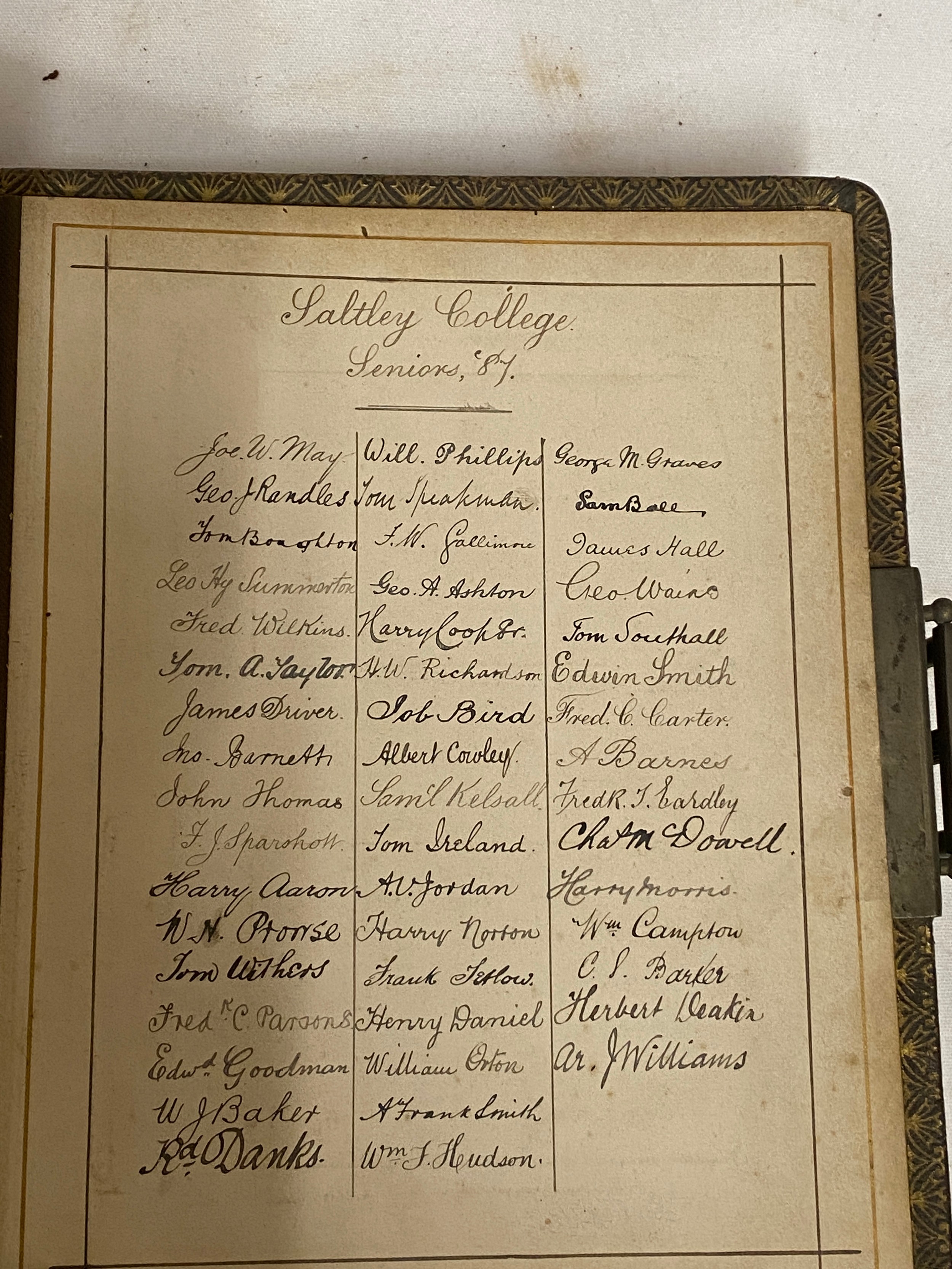 Photograph albums; Saltley College X'mas 1887 presented to Thomas Withers by his fellow students - Image 29 of 30