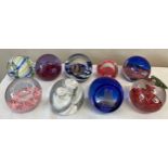 Nine various Caithness paperweights.Condition ReportGood condition.