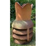 Terracotta chimney cowl. 65cm h.