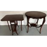 Sutherland table and another. Circular table 72cm d x 72 cm h, Sutherland table 56 w x 69.5cm x 64cm