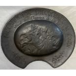 A French pewter barber's bowl. 'Le Melanogene Dicquemare de Rouen', teint les cheveaux, et la barbe.