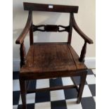 A 19thC mahogany commode, the seat lifting to reveal enamel pan and lid.Condition ReportWear and