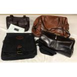 A Radley brown leather handbag, BB leather handbag, The Bridge large brown leather bag and a