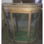 Mahogany bow front mirror backed display cabinet for restoration. 100 w x 31 d x 120cm h.Condition