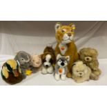 Collection of 6 Steiff soft toys to include Ango Puma 50, Bea Schwein 24, Scotty Husky 22, Tulla