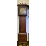 A 30 hour brass faced longcase clock, N. Voyce & M. Dean. 202 h x 50cm w.Condition ReportLoss to