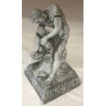 Chemist advertising spelter figure "Phosferine the greatest of all tonics". Height 39cms, base width