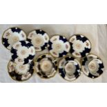 Coalport Blue Batwing pattern cups, saucers and plates.Condition ReportHairline to one plate, and