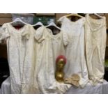 Five Victorian lady's cotton night dresses (large) beautifully hand stitched and with lace