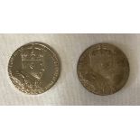 Two Queen Alexandra Consort and King Edward VII 9th August 1902 silver coinsCondition ReportOne